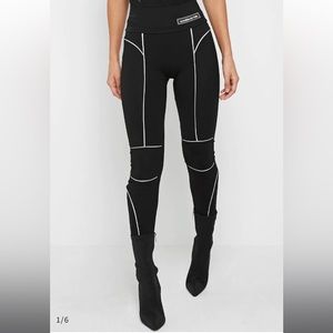 Maniere De Voir Reflective Piped Leggings & Bodysuit